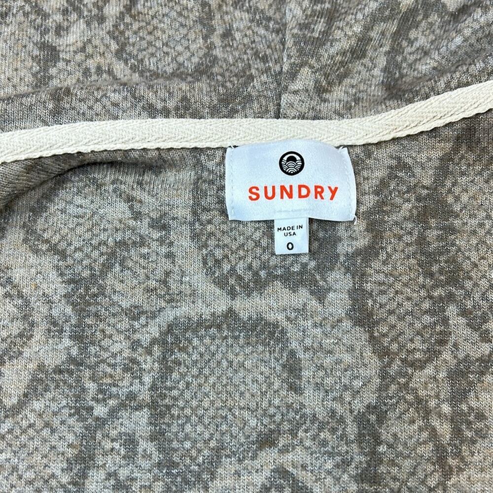 Sundry Tan Python Snake Print Soft Zip Up Hoodie … - image 7